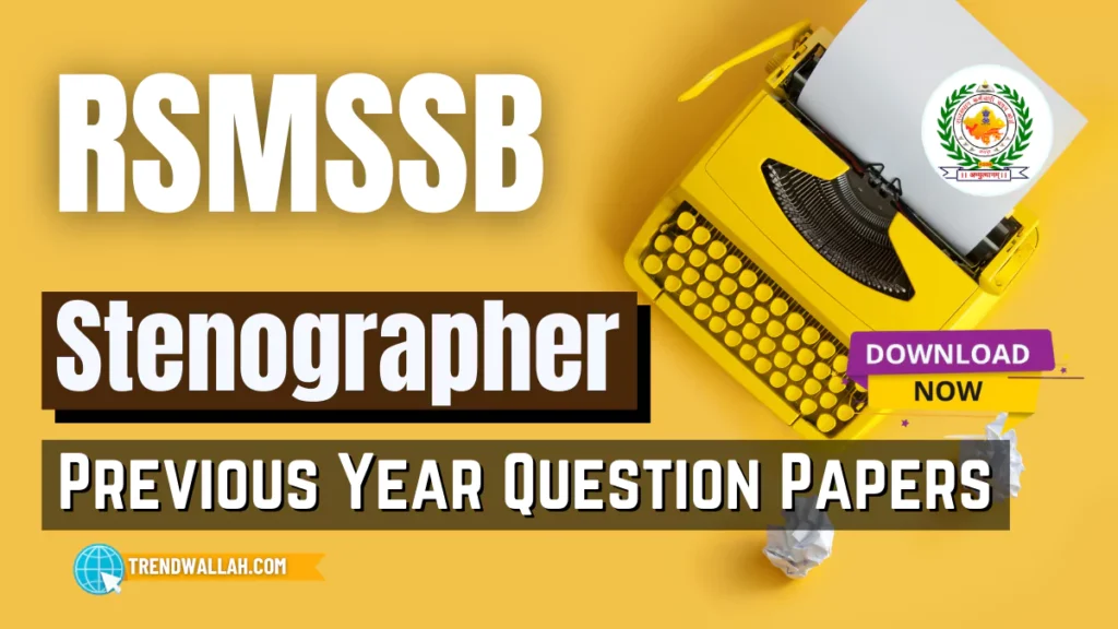 Download RSMSSB Stenographer Previous Year Papers